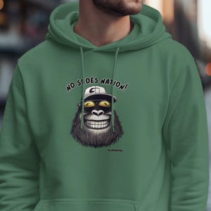 Funny Bigfoot T-Shirt, No Shoes Nation Shirt, Cool Sasquatch Graphic Tee, Unique Bigfoot Lover Gift, Humorous T-Shirt for Men Women