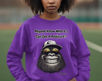 Bigfooting, Funny Bigfoot T-Shirt, Anyone Know Where I Can Get A Pedicure, Humorous Bigfoot Graphic Te, Cute Sasquatch Top, Bigfoot Gift