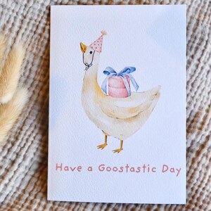 Goostastic Goose-wenskaart – Schattige dierenwenskaart voor speciale vieringen - Leuke verjaardagskaart voor kinderen, volwassenen en vrienden