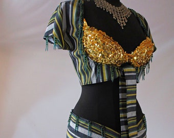 Belly Dance Costume, Belly Dance Top, Choli Top, Hip Scarf, Ren Fair Accessories, Belly Dance Outfit, Renaissance Costume, Ren Faire Outfit