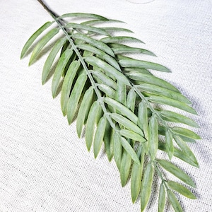 Large Triple Fern Leaf Stem | Green | Artificial Fake | Silk Flower Jungle Foliage | UK