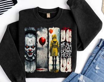 We All Float T-Shirt PNG, Horror  Shirt Design, Red Balloon Sublimation, Halloween Shirt PNG