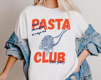 Pasta Club T-Shirt PNG Design, Funny Italian Food Shirt, Spaghetti Summer Sublimation File, 2 versions included, Pasta Lover Tshirt