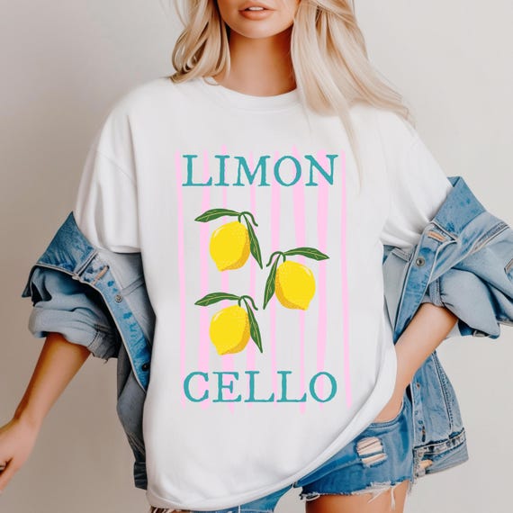 Limoncello Lemon T-Shirt Design PNG, Italian Summer Lemon Shirt Sublimation,  Bright Citrus Clipart for DIY Shirts, Digital Download