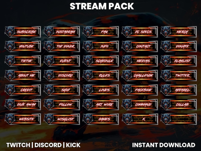 Animated Twitch Stream Pack | Animated Stream Pack | Twitch Screen ...