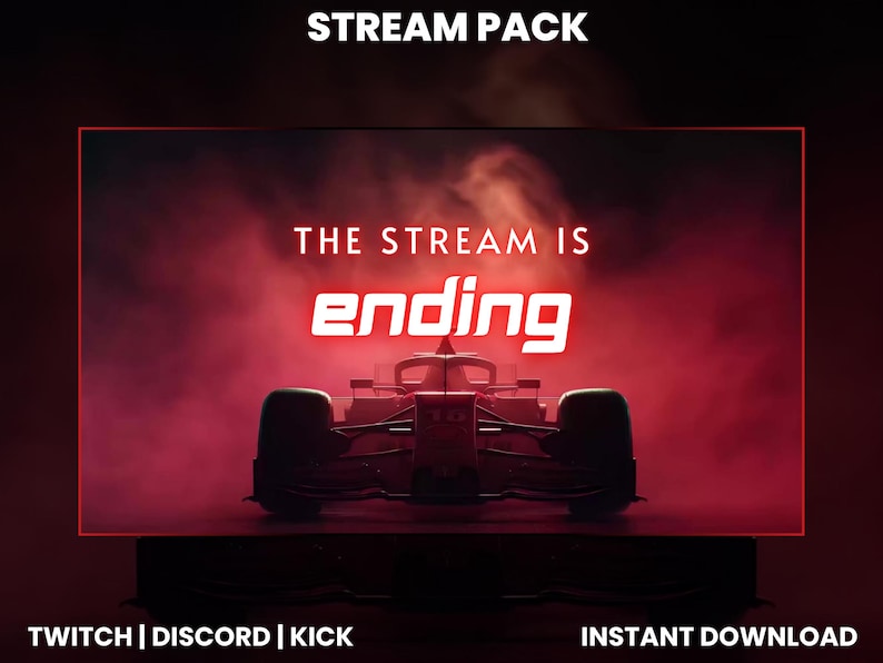 Formula 1 Racing Twitch Overlay Pack: Neon Red Stream Graphics - Etsy