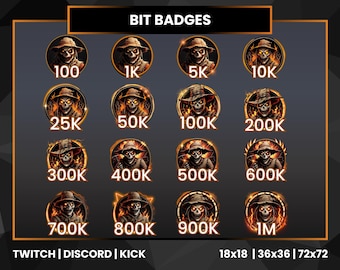 Gründer Twitch Bit Badges | Scary Vogelscheuche Bit Badges | Twitch Bit Abzeichen | Twitch Sub Abzeichen | Abonnenten-Bit-Abzeichen | Discord | Kick