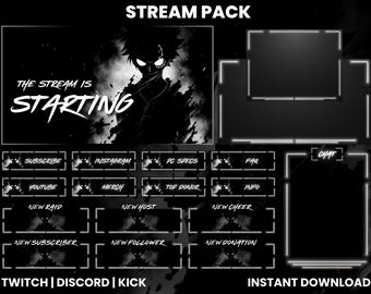 Animated Twitch Stream Pack | Twitch Screen Overlay | Webcam Overlay | Twitch Panels | Twitch Alerts | Twitch Chat Overlay | Discord | Kick