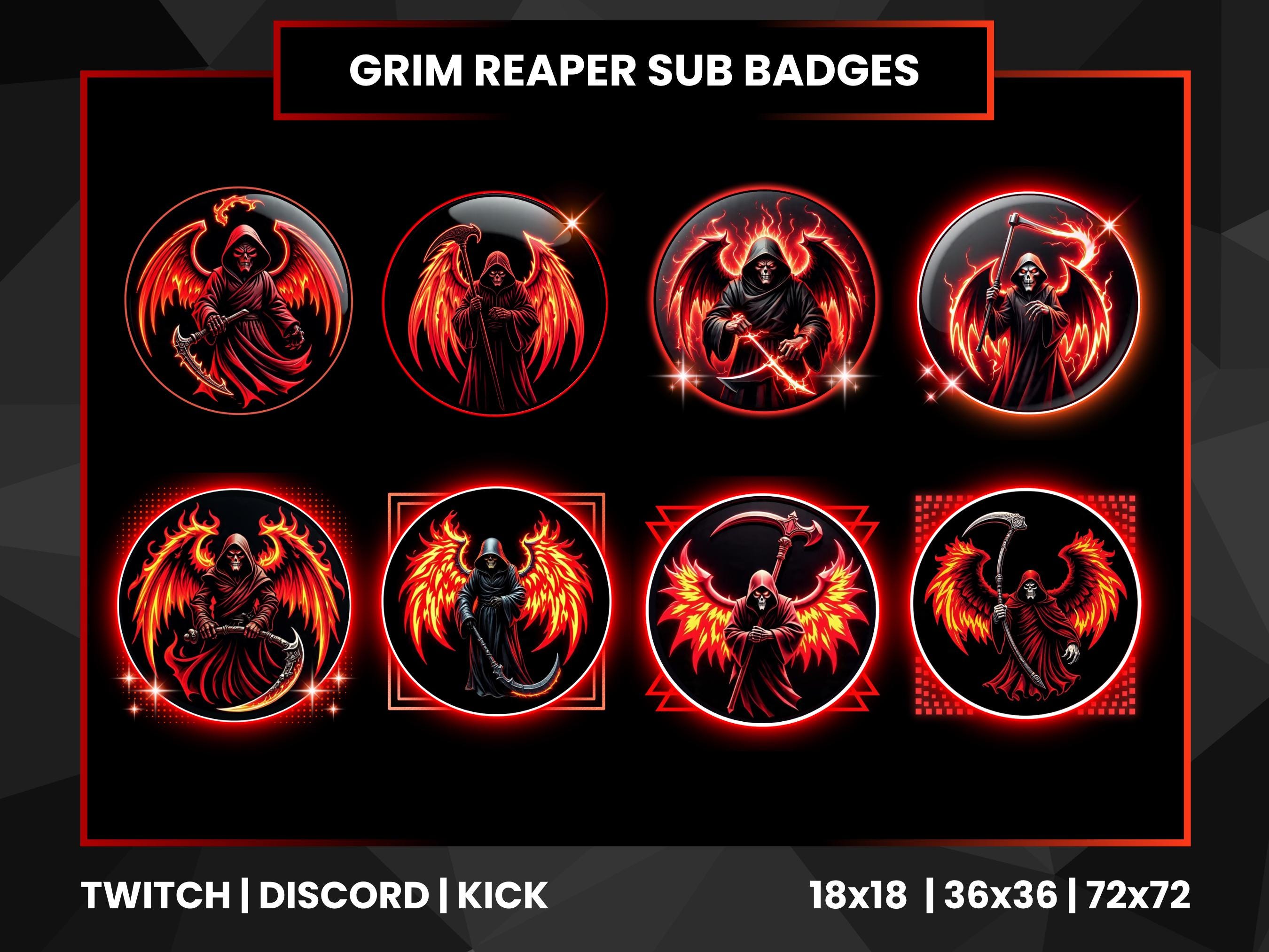 アニメーション死神バッジ：Twitch、Discord、Kick Sub バッジ（デジタルダウンロード 18x18、36x36、72x72） -  Etsy 日本
