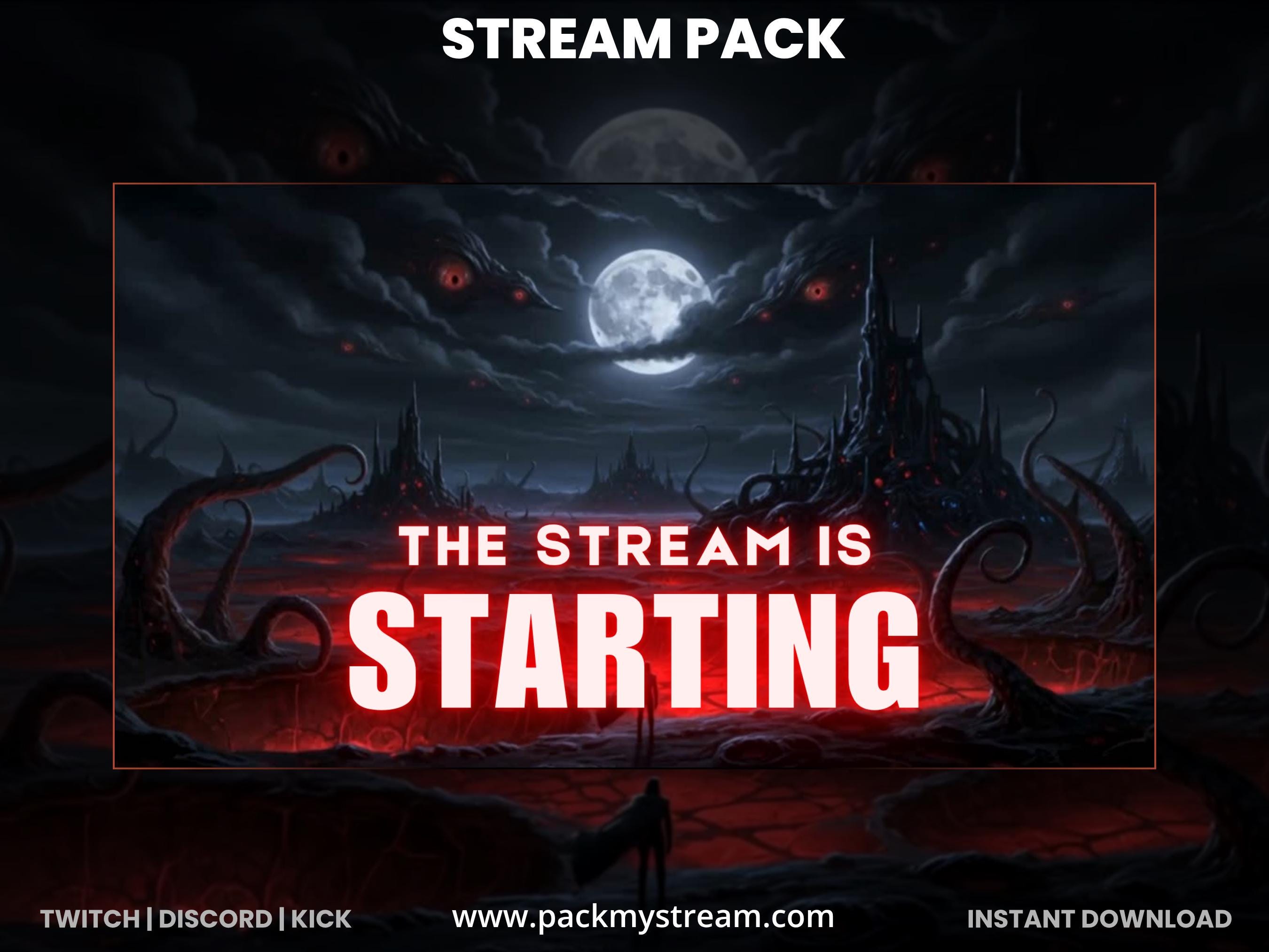 Horror Stream Layout Dark Fantasy Horror Stream Pack | Twitch, Kick & Youtube Overlays ...