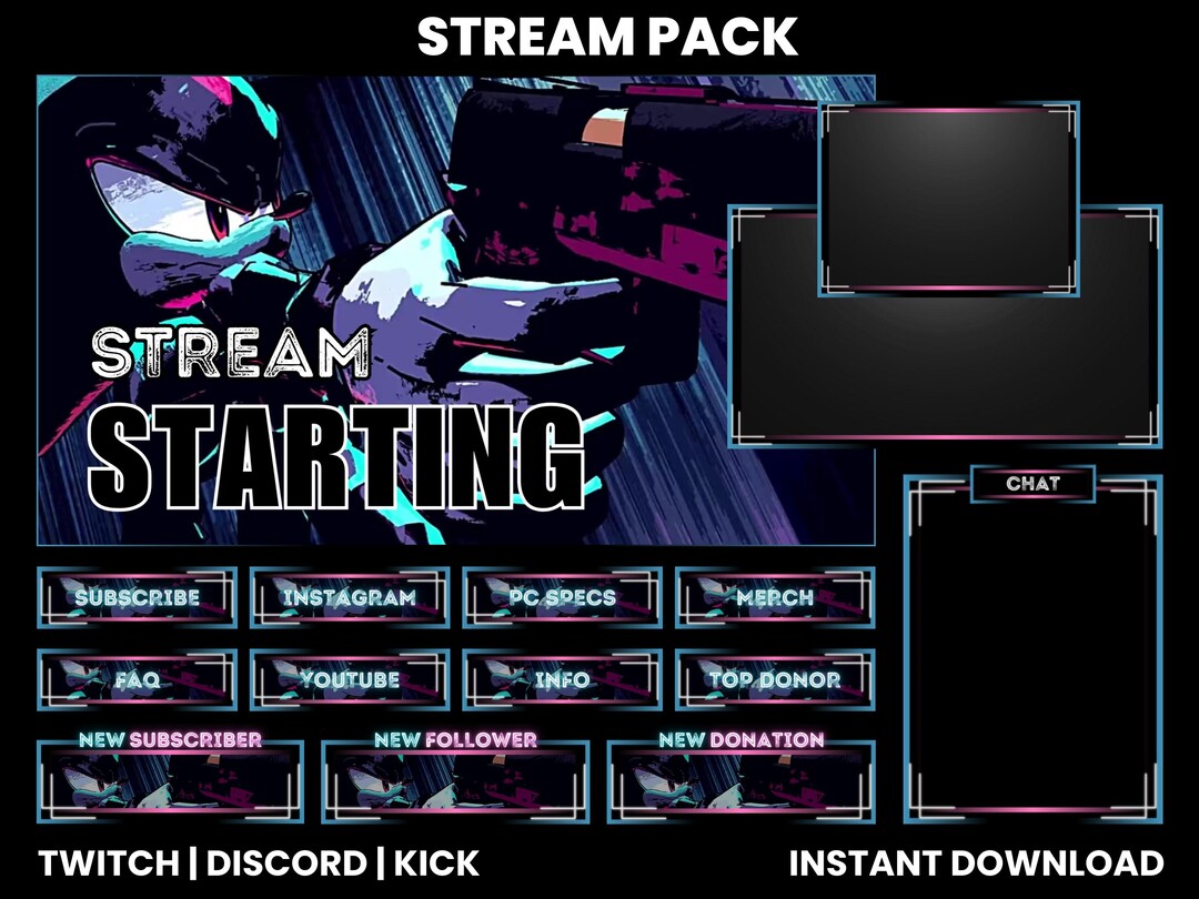Animated Twitch Stream Pack | Twitch Screen Overlay | Animated Screens ...