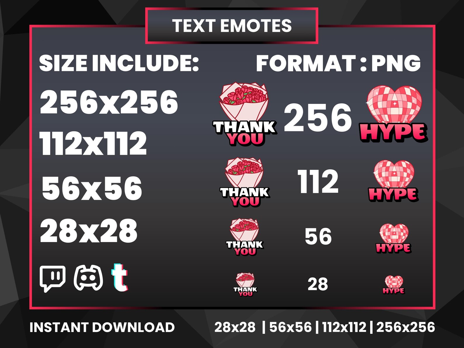 16 Valentines Themed Text Emotes | Twitch Emotes | Text Emotes Twitch ...