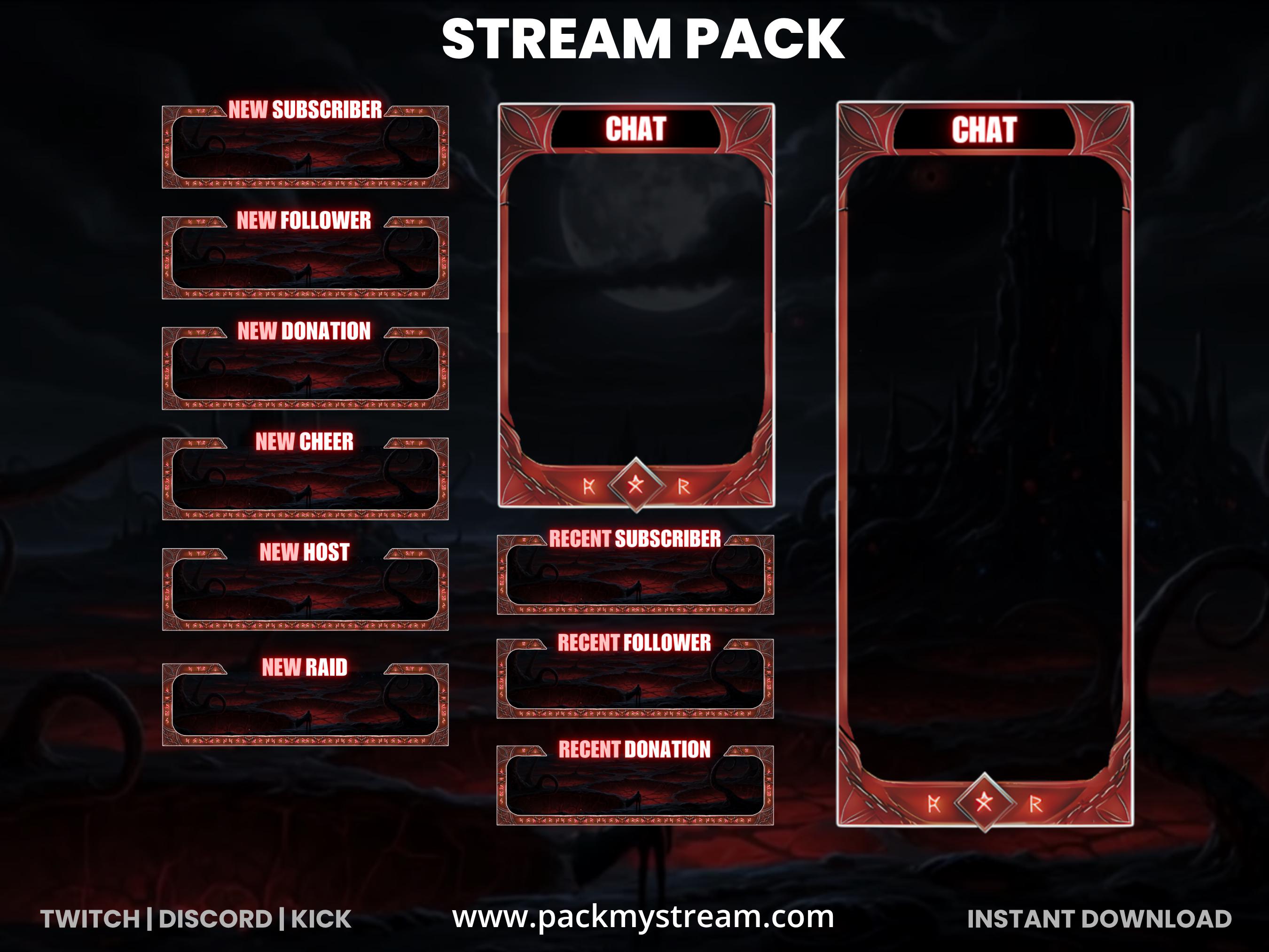 Dark Fantasy Horror Stream Pack | Twitch, Kick & Youtube Overlays ...