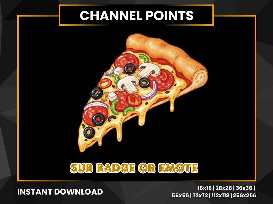 Pizza Slice Twitch Emote: Fun Food Gaming Icon (instant Download, 7 ...