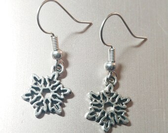 Snowflake Earrings, Snowflake Jewelry, Winter Earrings