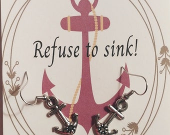 Anchor Earrings - Refuse to Sink