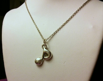 Music Note Necklace - silver