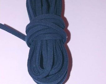 Navy Blue leather like flat cording for jewelry making