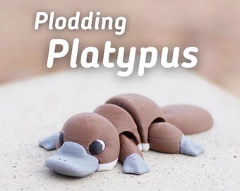 Plodding Platypus - Articulated Fidget Platypus - Ludo Flexy - stl file - Print in olace - no support