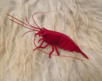 articulated shrimp STL file for 3D Printing,STL Print Files,Articulating Flexi Wiggle Pet,P , STL file for 3D Printing