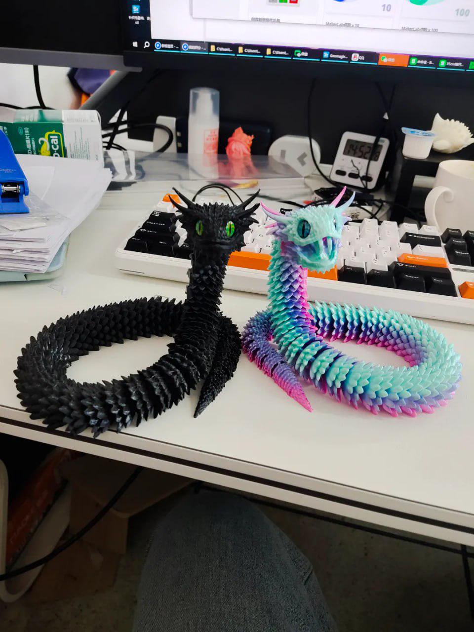Flexi Dragon Stl File - Flexi Stl File - Print in Place - STL File for ...