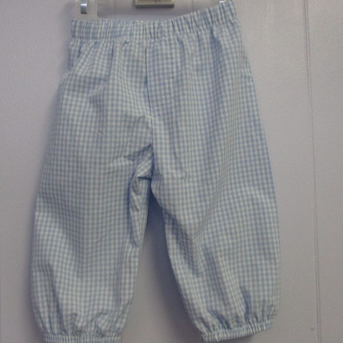 Boys Elastic Waist Gingham Pants Etsy