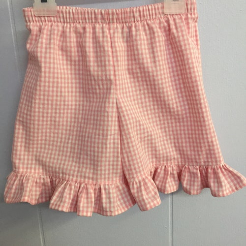 Girls Ruffled Gingham Check Shorts Infant and Toddler Girls Etsy