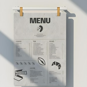 Letrero de menú colgante, expositor de menú de cafetería de pared, letrero de doble cara, tablero de menú para restaurantes, letrero comercial de techo