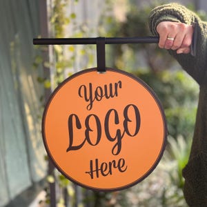 Custom Hanging Blade Sign, Storefront Wall Mounted Sign, Double Sided Metal Sign, Outdoor Shop Sign,  Advertising Business Sign, Salon Sign