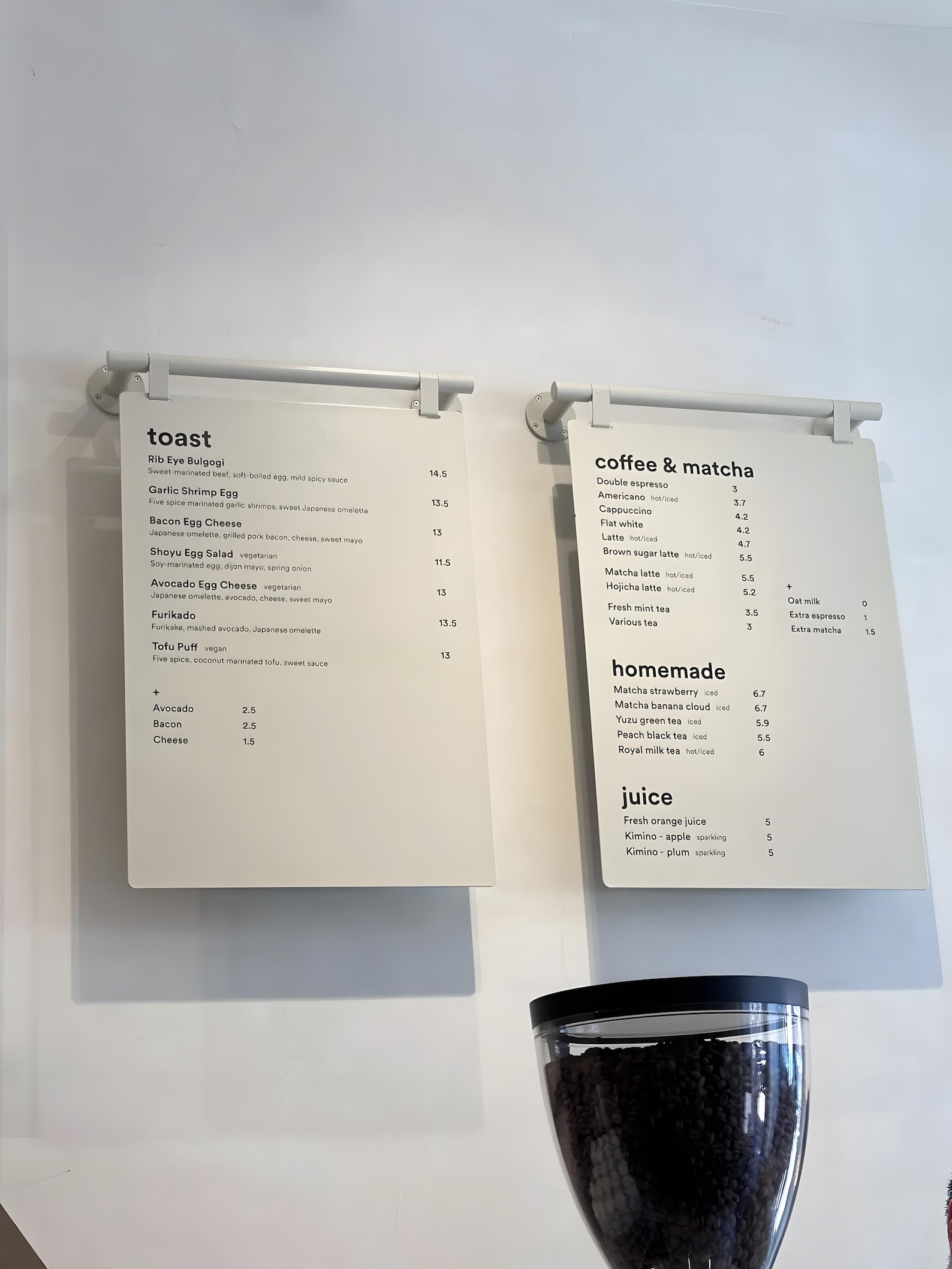 Hanging Menu Sign, Wall Mounted Cafe Menu Display, Double Sided Blade ...