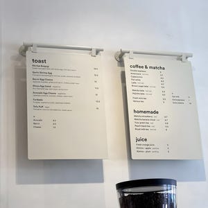 Hanging Menu Sign, Wall Mounted Cafe Menu Display, Double Sided Blade ...