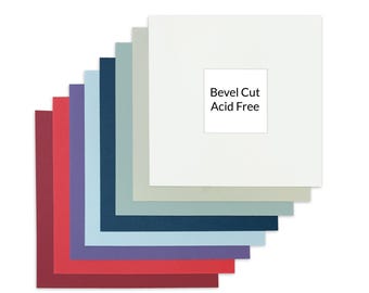 Custom Picture Mount: Bevel Cut Whitecore 1.4mm Mat Board, 35 Colors, Up to A1