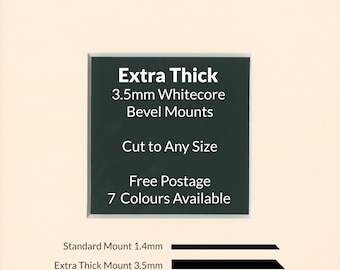 Custom 3.5mm Extra Thick Whitecore Picture Mount: Bevel Cut, Made to Order