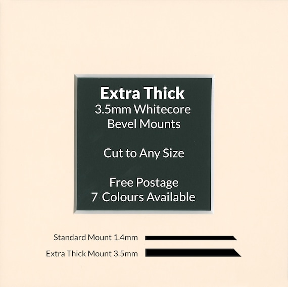 Custom 3.5mm Extra Thick Whitecore Picture Mount: Bevel Cut, Made to Order
