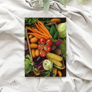 Carte postale Légumes d'automne | Illustration numérique réaliste | Couleurs chaudes de la récolte | Tons naturels doux | Format A6 imprimé