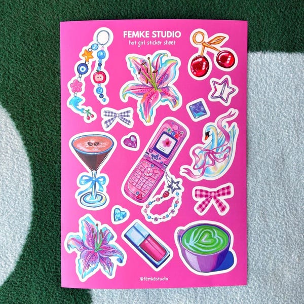 Sticker sheet Hot Girl y2k