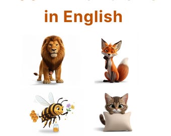 100 expressões idiomáticas com animais em inglês – PDF visual para estudantes de inglês como segunda língua, crianças e professores