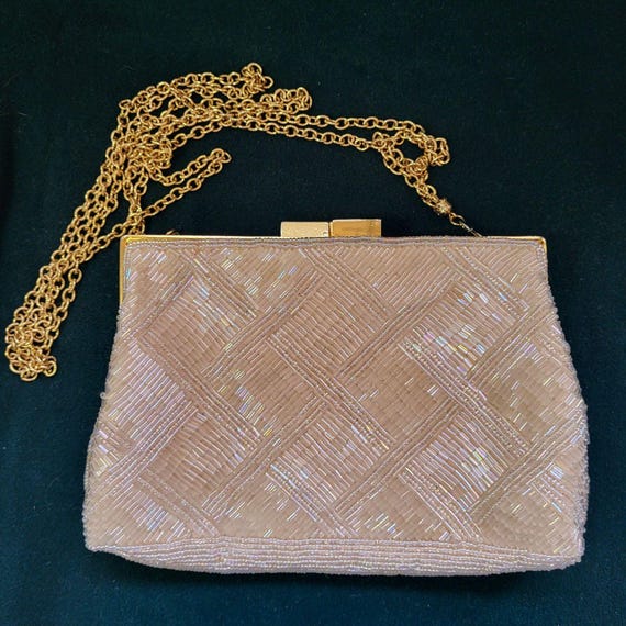 Vintage Beaded Cream Colored Lord Taylor Purse