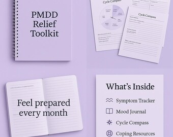 PMDD Symptom & Mood Tracker Printable | A4/US Letter PDF | Premenstrual Dysphoric Disorder Journal Pages | Menstrual Cycle Log
