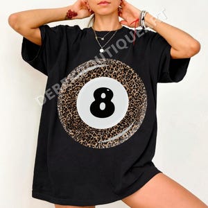 Imagen PNG de sublimación con estampado de leopardo para bola 8, descarga digital instantánea de billar