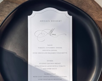 Die Cut Wedding Menus with Names Place Cards: Formal Table Setting, Style 1695