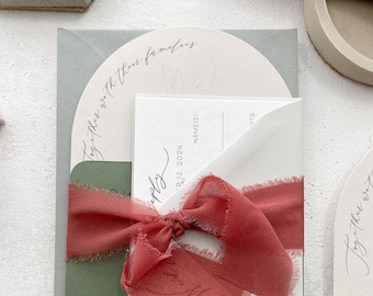 Modern Wedding Invitations | Any Color -  Style 162