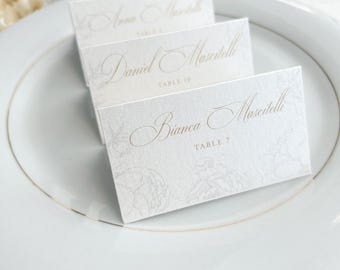 Elegant Wedding Place Cards: Personalized Name Tags, Style 777