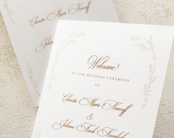 Wedding Programs  | ceremony program  |  programs - Style 77