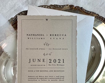 Change the Date Invitations | Invitation and Envelope  | Wedding Invitation Style Evans - Style 168