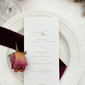 Wedding Menus | reception menu | dinner menu | table menu |  Style 97