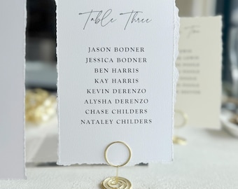 Wedding Table Numbers PRINTED -  Deckle Edge Style 283