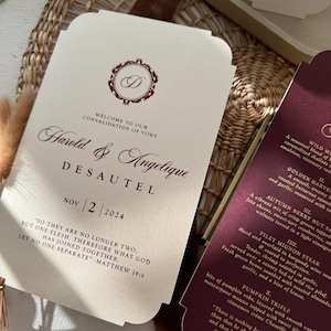 Folded Wedding Programs  | ceremony program  |  programs  -  Style 106_Sicily