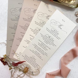 Elegant Wedding Menus | Table Menu Cards | Style 312