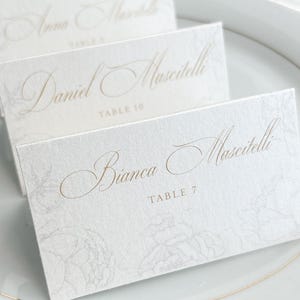 Elegant Wedding Folded Place Cards | Wedding Name Card Name Tags - Style 777